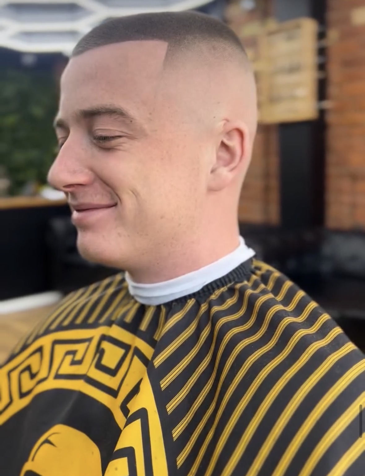 Fresh buzz cut skin fade in profile